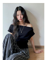 Off Shoulder Ruched Short Sleeve Top