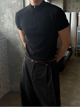 Slim fit mock neck half zip up(4color)