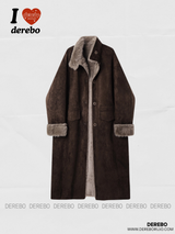 Modern Warm Suede Mustang Long Coat