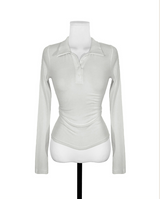 conte tone wool button collar top
