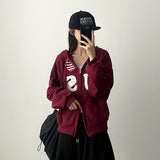 4US Heart American Flag Two-Way Hooded Zip-Up