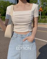 [MADE] Meve Shirring Short-Sleeved T-shirt