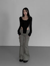 lavender crop bolero cd(3 color)
