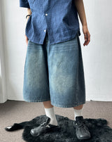 If Side Pintuck Denim Bermuda Shorts 3color