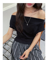 Off Shoulder Ruched Short Sleeve Top