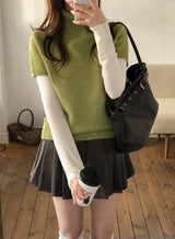 Forever Soft Turtle Neck Short Sleeve Knit (4color)