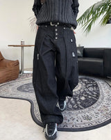 Pale Fold Damage Raw Denim