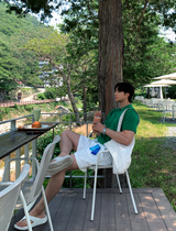 Air Cool Button Collar Short Pants Knit