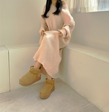 🧈🧸👼🏻🥖🥐 バタークリームフリースリーズフィットニットドレス - 3 COLOR