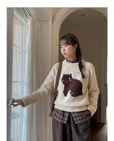 3D Embroidery Ribbon Fleece Deco Knit Sweater