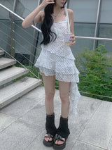 Memory Dot Ruffle Nashi One Piece (White)