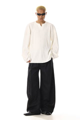 V Neck Drape Long Sleeve Tee