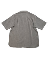 ヘリンボーンリネンレイラード 1/2 シャツ (Black)