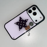 [MADE] ポルカスターフォンケース ピンク (epoxy black bumper)