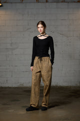 LEOPARD WIDE PANTS / BEIGE