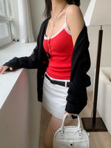 [UNISEX] Vネックオーバーフィットロングスリーブニットカーディガン