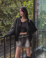 Prague wool hair cardigan