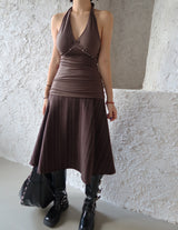 Autumn Stripe Flare Midi Skirt