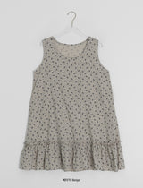 Haril Leaf Shirring Layered Sleeveless Blouse Midi One Piece
