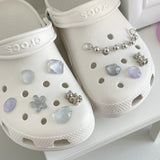 [made]purple&silver resin shoes charm set 