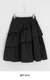 Verpan Frill Banding Midi Skirt