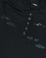 Stars Slim Fit Hooded Long Sleeve Black