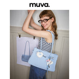 muva. 本革 折りたたみサイド 大容量 レトロ トートバッグ