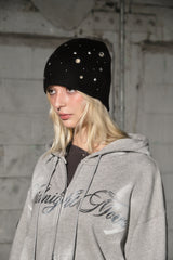 eyelet beanie (black)