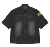 COUNTRY DENIM HALF SHIRT (2color)
