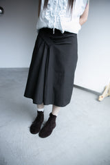 strap shirring cotton midi skirt(2colors)