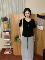 String shirred t-shirt