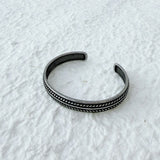 Black Silver Engraved Cuff