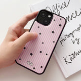 Striped star epoxy bumper case (pink)