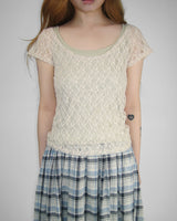 GARDEN LACE CAP SLEEVE T-SHIRT