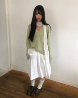 ドアンバックポイントレタリングVネックニットカーディガン