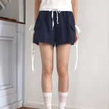 Raffen Banding Ribbon Pocket Short Pants