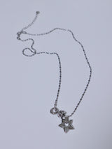All surgical steel wave black star necklace