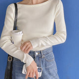 Miu Lip Neck V-Neck Long Sleeve Knitwear
