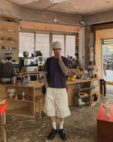 Lowd Adjust Wide Denim Bermuda Pants