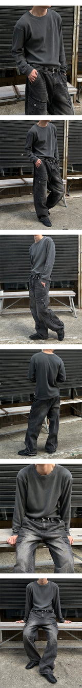 [Unisex] ピグメントワッフルニットスリーブ (3color)