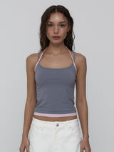 Layered Halter Top_Grey