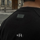 [HFORUS MADE] レイヤーショルダ−マッスルハーフスリーブインブラック