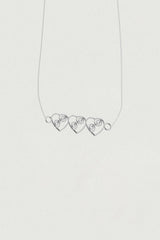 [925SILVER] RHYTHM TRIPLE HEART NECKLACE