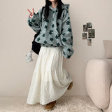 Foram Thick Lace Banding Long Skirt