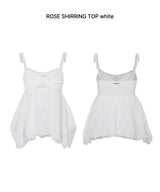 ローズシャーリングトップス white
