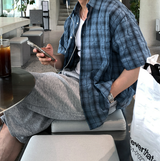 Look Glass Summer Daily Soft Check Short Sleeve Shirt
