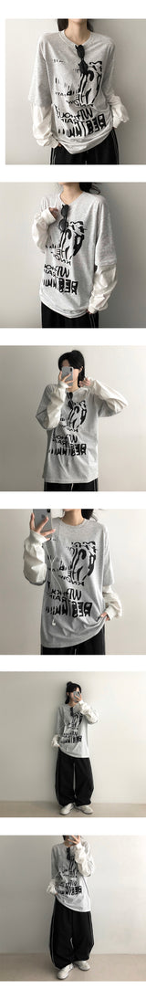 Rutta Hip Boxy Layered Long Sleeve Tee