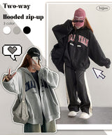 Fissen Over Lettering Hooded Zip-Up