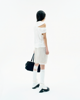 Layered Mesh Nylon Midi Skirt / Beige