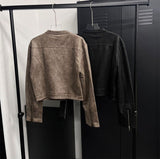 [F/W] クロップスエードジッパージャケット(2color)